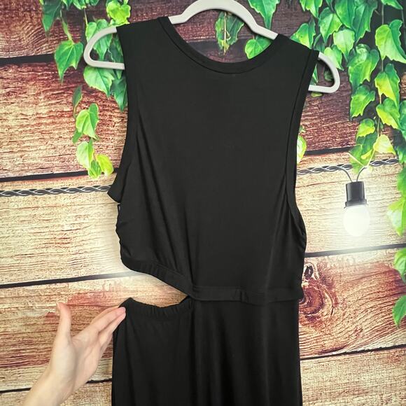 A.L.C. Jaxon Black Side Cut Out Maxi Dress Large Bodycon Sleeveless Sexy - Picture 8 of 10